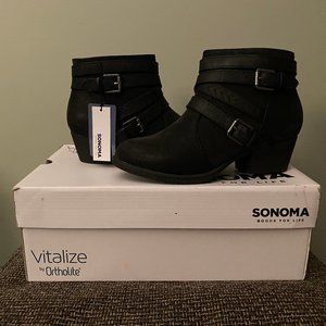 New Sonoma Vitalize Ortholite "Theresa" Ankle Boots with Double Straps